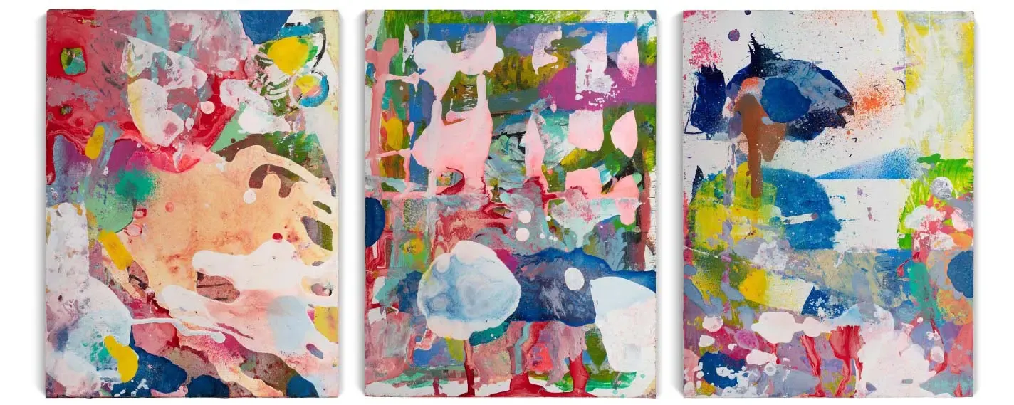 Dreiteiliges abstraktes Gemälde (Triptychon) von Christoph Engelhard