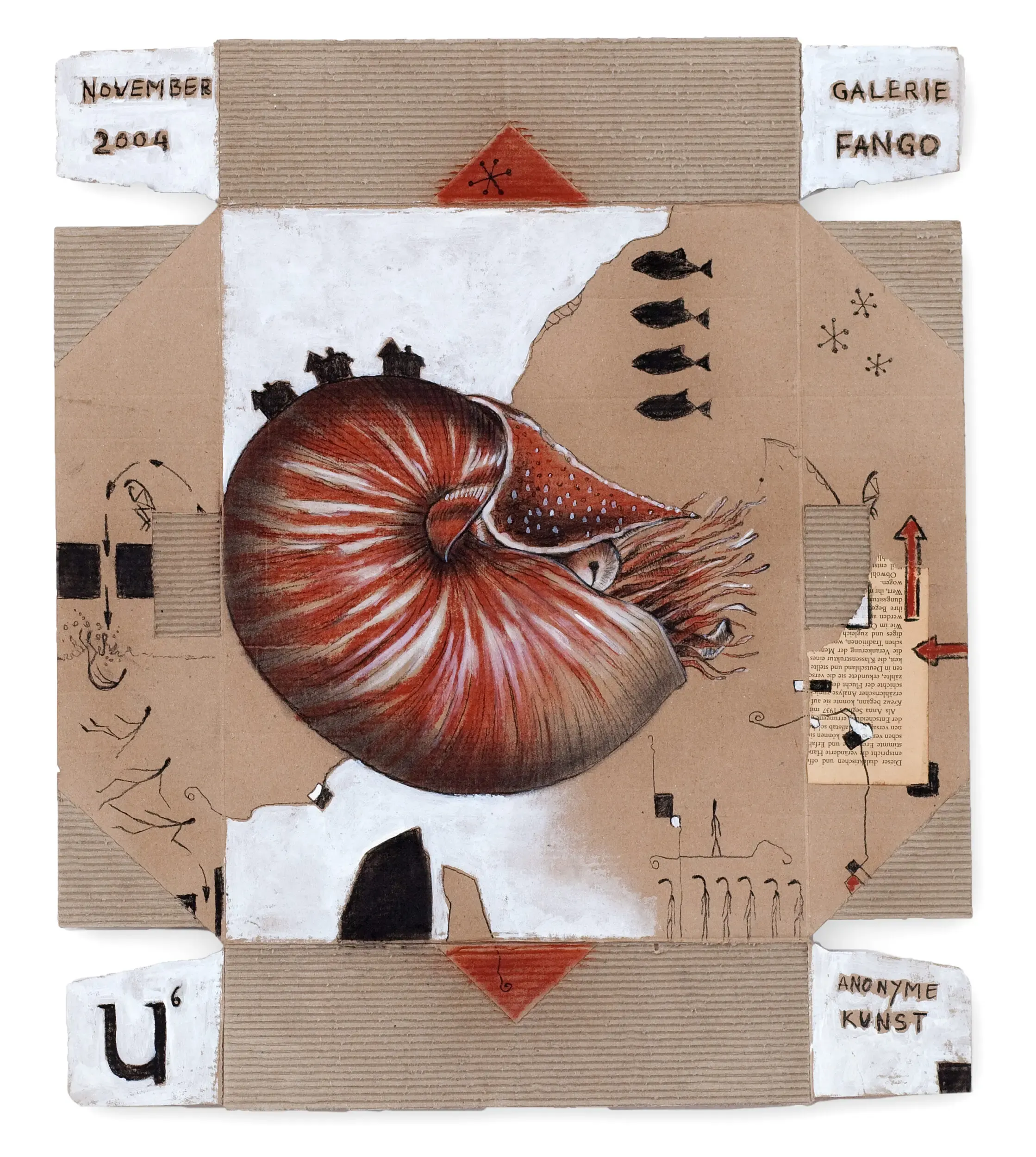Illustration eines Nautilus im Stil eines Galerie-Plakats