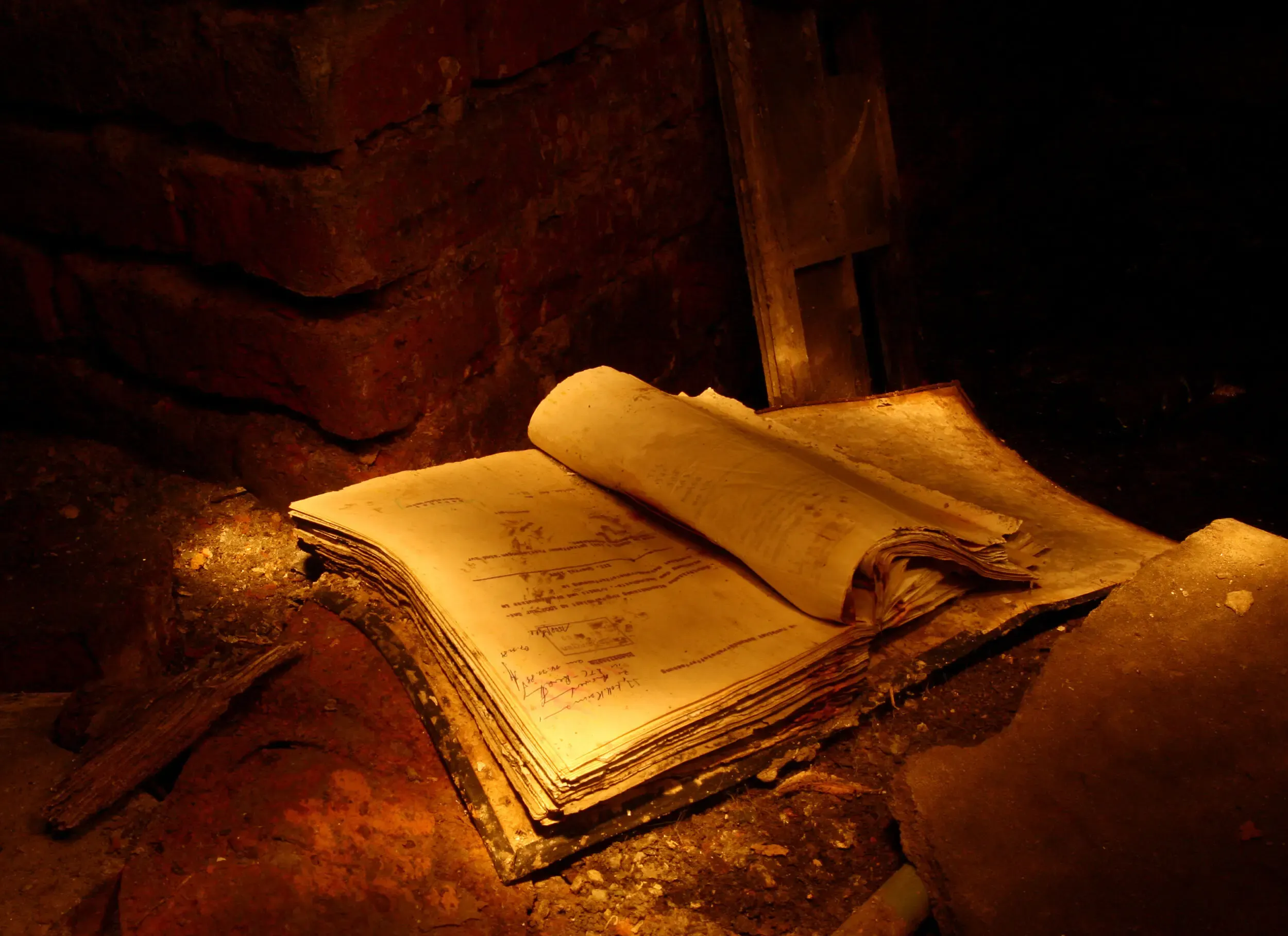 Aufgeschlagenes Buch leuchtet im Dunkeln, Nightshift
