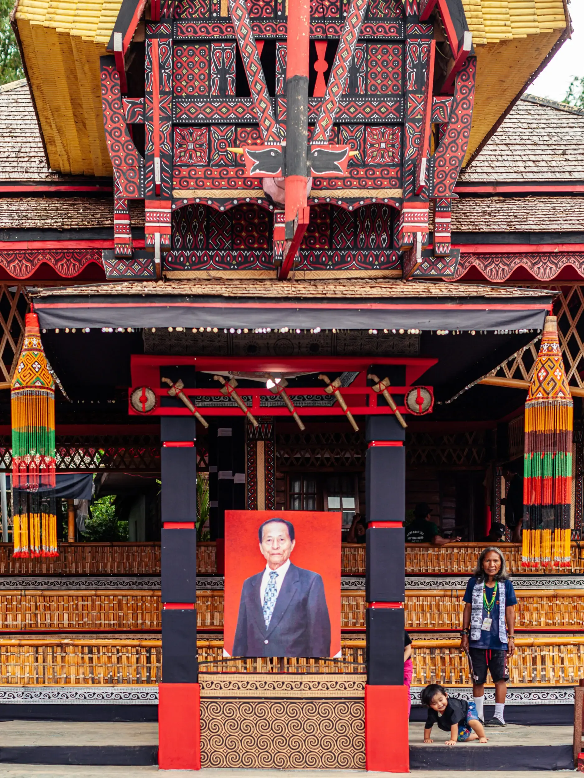 Fassade eines traditionellen Tongkonan-Hauses, Sulawesi