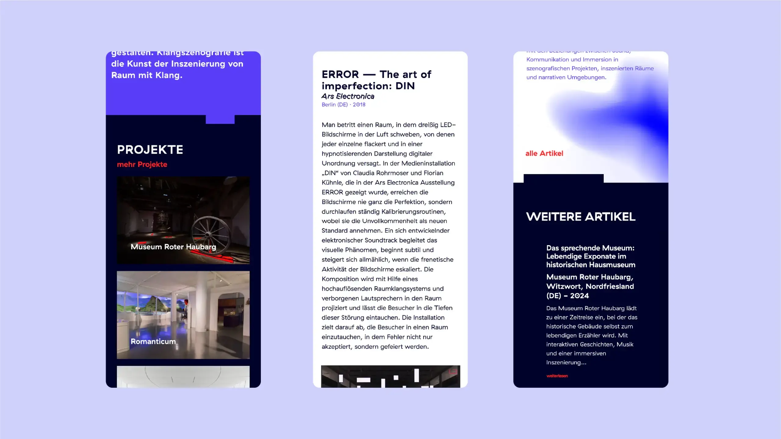 Screenshot des responsiven Webdesigns von taucher-sound.com